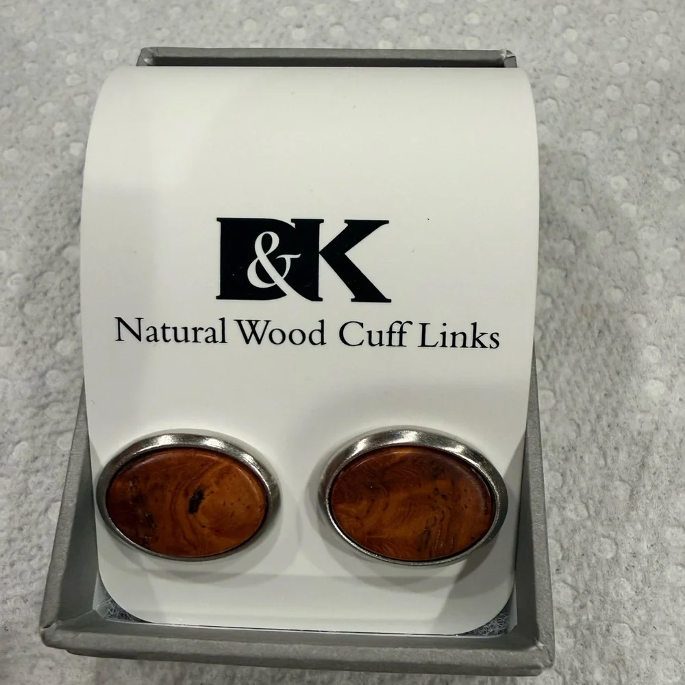 David & Kesler Natural Wood Cuff Links